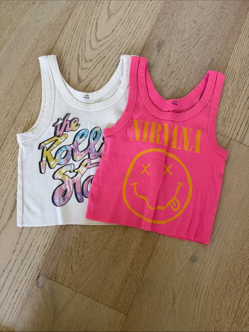NIRVANA Hot Pink Tank Top with Yellow Graphic for Kids